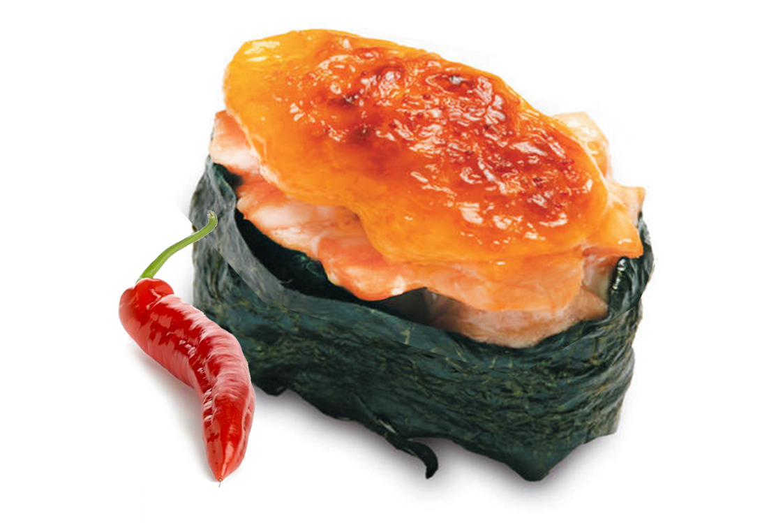 Запеченные суши с курицей острые